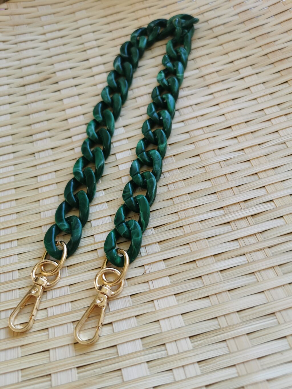 Plastic handle for handbag (55cm) Green