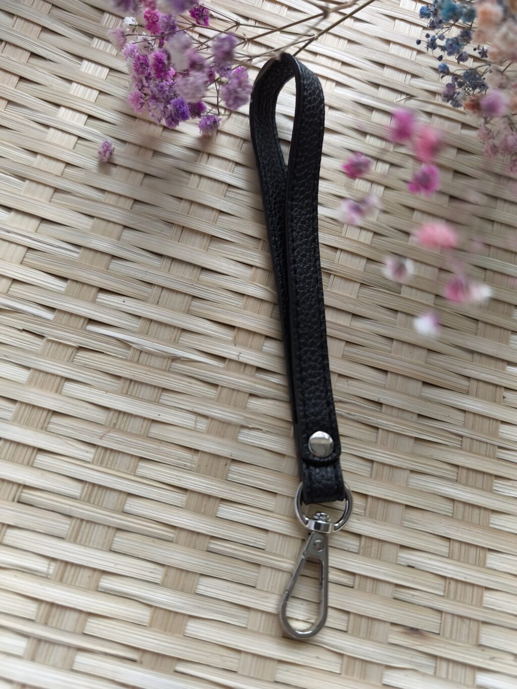 Faux leather handle (18 cm) Black