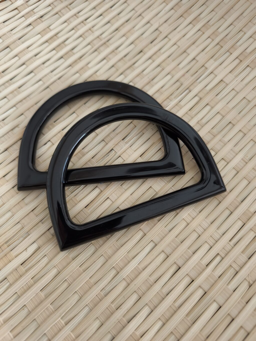 Kunststoffgriffe für Handtasche (schwarz), 12 x 8.5 cm